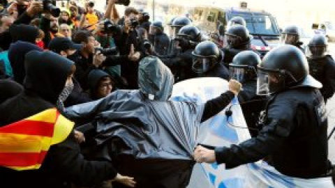 Los CDR se concentran contra la manifestación de Jusapol en Barcelona