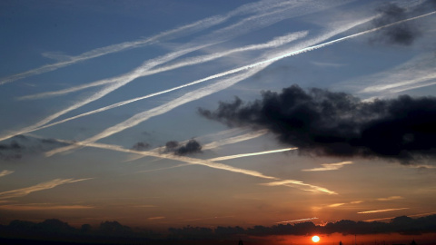 Fotografía del amanecer en València.