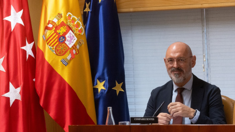 El rector de la Universidad Complutense de Madrid, Joaquín Goyache, durante la Comisión de Investigación sobre programas de cátedras y postgrados de la Universidad Complutense