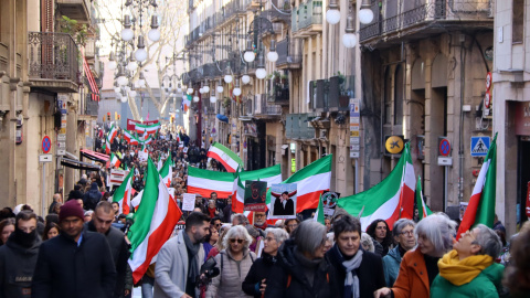 21/01/2023 - La manifestació d'aquest dissabte a Barcelona en defensa dels drets humans a l'Iran.