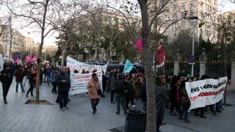 21/01/2023 - La manifestació d'aquest dissabte a Barcelona per denunciar la repressió al moviment per l'habitatge.