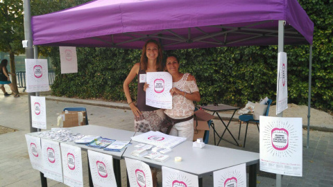 “Punto Violeta” instalado en las fiestas de La Melonera. / Fotografía cedida por el Ayuntamiento de Madrid