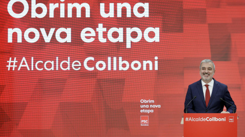 El primer teniente de alcalde del Ayuntamiento de Barcelona, el socialista Jaume Collboni, durante la rueda de prensa que ha ofrecido este lunes 23 de enero de 2023.