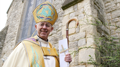 El hasta ahora arzobispo de Canterbury, Justin Welby, durante un desfile de Semana Santa en Maidstone (Reino Unido).