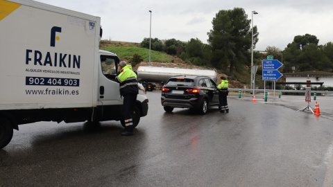 Un dels controls que els Mossos per l'episodi de pluges intenses