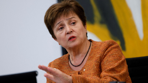 La directora gerente del Fondo Monetario Internacional (FMI), Kristalina Georgieva, en una conferencia el pasado 12 de enero.