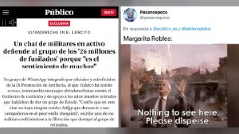 "Vaya... y nos dijeron que era sólo un grupo de viejos nostálgicos": las redes analizan el chat de militares desvelado por 'Público'