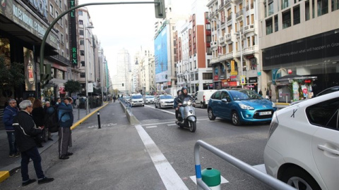 Gran Vía cambiará su aspecto para luchar contra la contaminación y apoyar el transporte sostenible. Europa Press