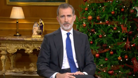 Imatge del discurs de Nadal de 2020 del rei Felip VI.