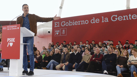 El secretario general del PSOE y presidente del Gobierno, Pedro Sánchez, en un acto público en Valladolid.