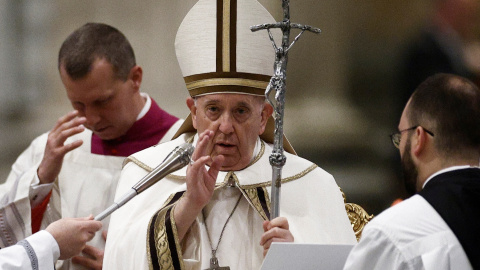 El papa Francisco celebrando una misa en la basílica de San Pablo en Roma a 25 de Enero de2023