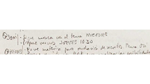 Apuntes de la agenda de Villarejo del día 21 de octubre de 2014 con referencias al abogado Ernesto Díaz Bastién ("HERNES") y a Daniel Montero