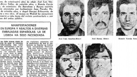 26/12/2020. Imagen en prensa de los últimos sentenciados a muerte por el régimen franquista. - Cedida