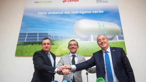 Enagás Renovable y Alter Enersun, nuevos aliados de Cepsa en el Valle Andaluz del Hidrógeno Verde.