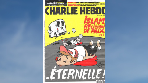 Portada del último número de la revista satírica 'Charlie Hebdo', que dedica su portada a los atentados yihadistas en Las Ramblas de Barcelona.