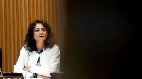 La ministra de Hacienda, María Jesús Montero, en el Congreso. EFE/Juan Carlos Hidalgo