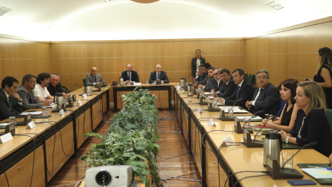 El ministro del Interior, Juan Ignacio Zoido, preside la reunión del pacto antiyihadista, tras los atentados de La Rambla de Barcelona y Cambrils. EFE/Chema Moya