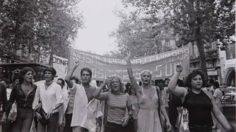 Primera manifestación del Orgullo en 1977.