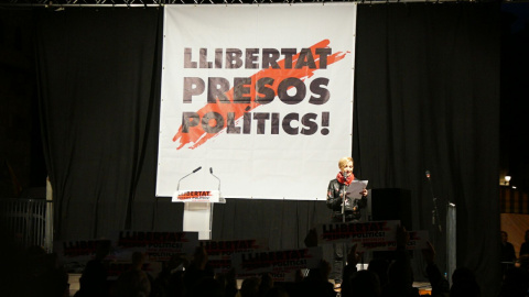 Concentración en Barcelona a favor de la libertad de los presos políticos.