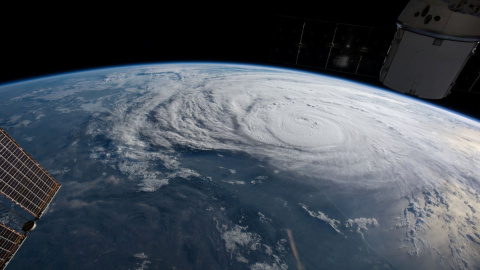 Huracán Harvey en la costa de Texas, visto desde la Estación Internacional Espacial de la NASA./REUTERS