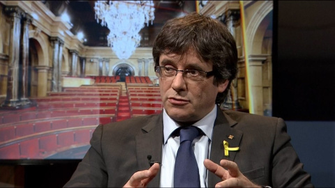 Puigdemont, durante la entrevista.