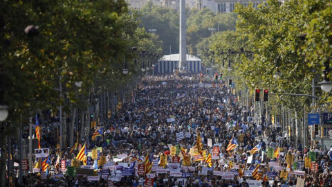 Manifestació al Passeig de Gràcia de Barcelona amb el lema "No tinc por"