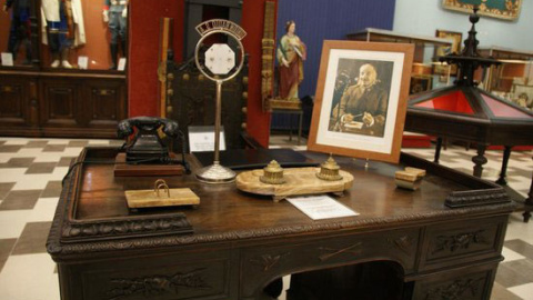 El despacho de Queipo de Llano expuesto en el Museo Histórico Militar de Sevilla.