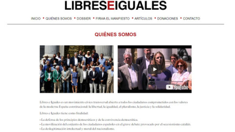 Portal web de la plataforma Libres e Iguales