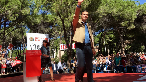 Pedro Sánchez durante la Fiesta de la Rosa./EUROPA PRESS