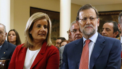 La ministra de Empleo, Fátima Báñez, y el presidente del Gobierno, Mariano Rajoy, llevan meses alardeando de la recuperación del mercado de trabajo.