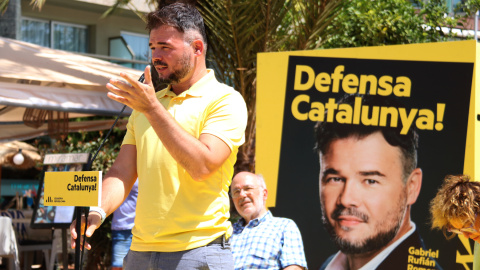 El candidat d'ERC al 23-J, Gabriel Rufián, a Lloret de Mar.