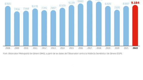 Dades de denúncies per violència masclista