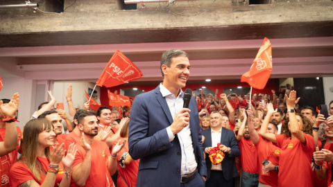 El presidente del Gobierno y secretario general del PSOE, Pedro Sánchez, tras el debate cara a cara el pasado lunes en la sede de Ferraz.