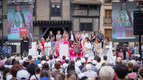 15/06/2023 - La líder de Sumar y vicepresidenta segunda y ministra de Trabajo y Economía Social, Yolanda Díaz, en un acto de campaña, a 15 de julio de 2023, en Vitoria Gasteiz, Álava, Euskadi.