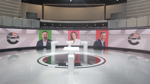 Plató del '23J, el debate final', en RTVE, a 18 de julio de 2023.