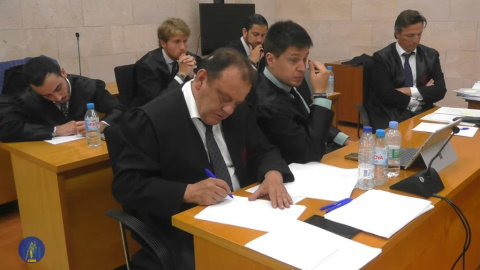 Los abogados de los acusados, en la sesión de este lunes, en el Tribunal Superior de Justicia de Illes Balears