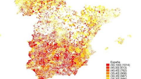 España mapa pobreza infantil 2021