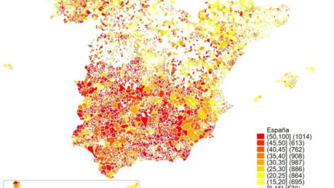 Mapa pobreza infantil en España 2021