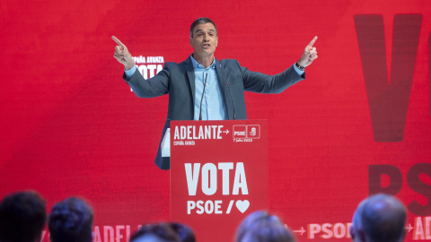 El Presidente del Gobierno y secretario General del PSOE, Pedro Sánchez, en el acto de inicio de campaña en Casa de Campo de Madrid, a 7 de julio de 2023.