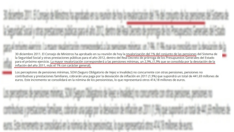 18/07/2023 Comunicado del Gobierno anunciando la revalorización de las pensiones un 1% más del previamente anunciado