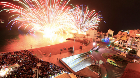 20-7-2023 Imatge d'arxiu d'un espectacle del Concurs Internacional de Focs Artificials de Blanes