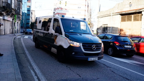 Imagen de archivo de un furgón de la Guardia Civil en O Porriño (Pontevedra), a 27 de enero de 2023.