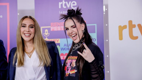 Mónica Naranjo e Inés Hernand en la presentación del Benidorm Fest 2023.- EP