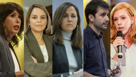 Martina Velarde, Noemí Santana, Ione Belarra, Javier Sánchez y Lilith Verstrynge