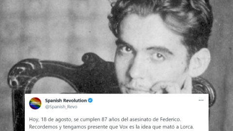 'Collage' con una imagen de Federico García Lorca y un tuit