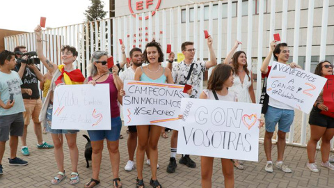 Manifestación feminista el pasado día 25 para pedir la destitución de Luis Rubiales.- MARISCAL (EFE)