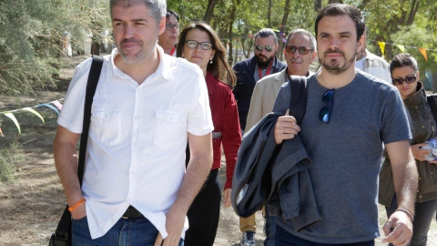 Unai Sordo (CCOO) y Alberto Garzón (IU) durante clausura de Escuela de Verano IU. IU/JOSÉ CAMÓ