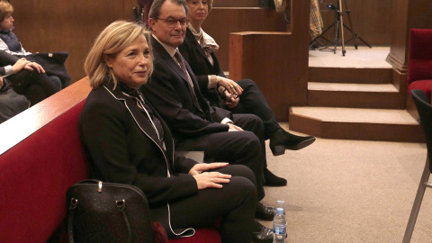 Artur Mas, Ortega y Rigau, durante el juicio en el TSJCat por el 9-N. E.P.