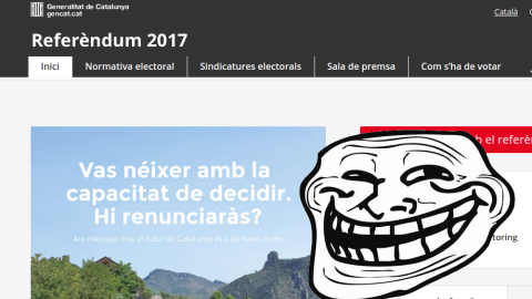 La página web referendum.cat, clonada por el Partit Pirata de Catalunya.