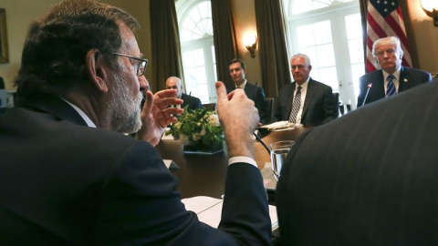 Rajoy y Trump, en la Casa Blanca el martes. EFE/JuanJo Martín